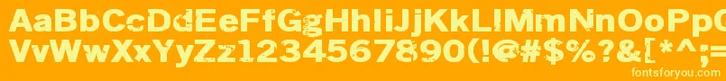 Fonte Dsiodrer2 – fontes amarelas em um fundo laranja