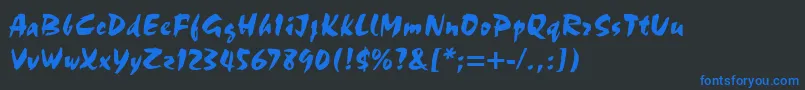 Choc Font – Blue Fonts on Black Background