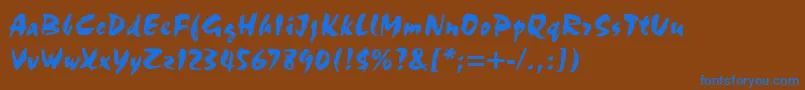 Choc Font – Blue Fonts on Brown Background