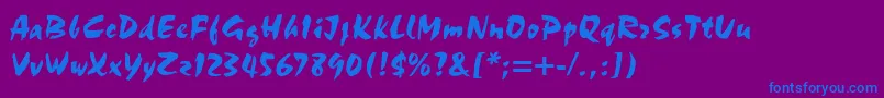 Choc-Schriftart – Blaue Schriften auf violettem Hintergrund