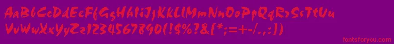 Choc Font – Red Fonts on Purple Background