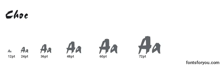 Choc Font Sizes
