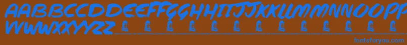 Шрифт Steppers – синие шрифты на коричневом фоне