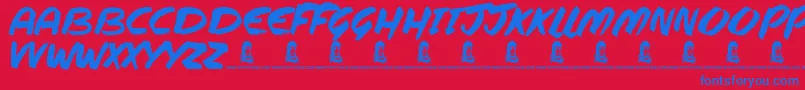 More about Steppers Font Steppers Font – Blue Fonts on Red Background