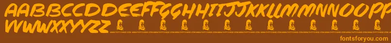 Steppers Font – Orange Fonts on Brown Background