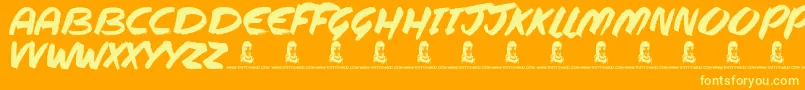 Шрифт Steppers – жёлтые шрифты на оранжевом фоне