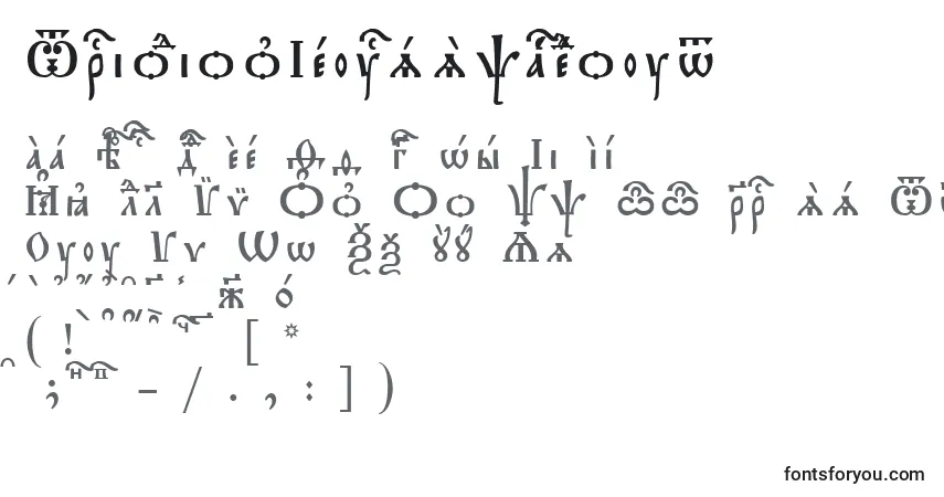 A fonte TriodionIeucsSpacedout – alfabeto, números, caracteres especiais