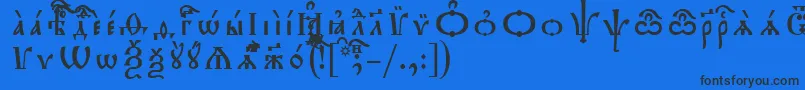 Шрифт TriodionIeucsSpacedout – чёрные шрифты на синем фоне