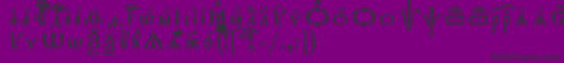 フォントTriodionIeucsSpacedout – 紫の背景に黒い文字