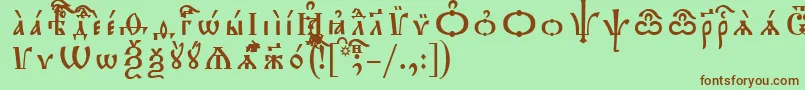 Шрифт TriodionIeucsSpacedout – коричневые шрифты на зелёном фоне