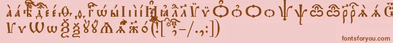 フォントTriodionIeucsSpacedout – ピンクの背景に茶色のフォント