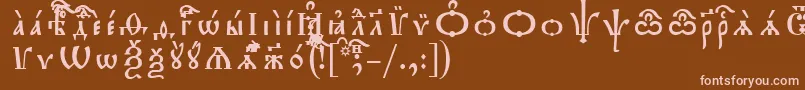 Шрифт TriodionIeucsSpacedout – розовые шрифты на коричневом фоне