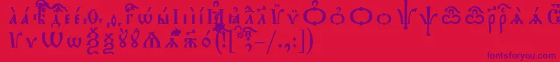 TriodionIeucsSpacedout Font – Purple Fonts on Red Background