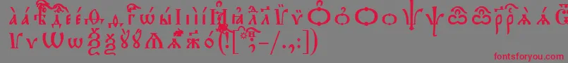 TriodionIeucsSpacedout Font – Red Fonts on Gray Background