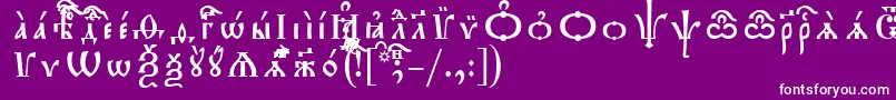 Czcionka TriodionIeucsSpacedout – białe czcionki na fioletowym tle