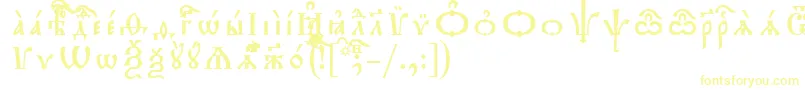 Więcej informacji o czcionce TriodionIeucsSpacedout Czcionka TriodionIeucsSpacedout – żółte czcionki na białym tle