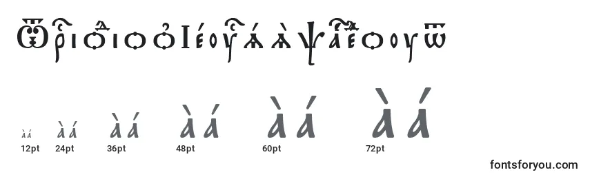 Размеры шрифта TriodionIeucsSpacedout