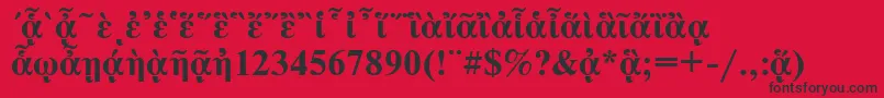 NewtonpgttBold-Schriftart – Schwarze Schriften auf rotem Hintergrund