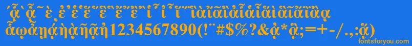 Lisätietoja NewtonpgttBold-fontista NewtonpgttBold-fontti – oranssit fontit sinisellä taustalla