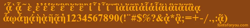 NewtonpgttBold-Schriftart – Orangefarbene Schriften auf braunem Hintergrund