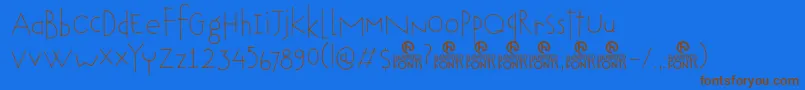 DkTobu Font – Brown Fonts on Blue Background