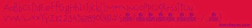DkTobu Font – Purple Fonts on Red Background