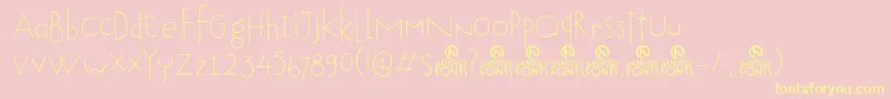 DkTobu Font – Yellow Fonts on Pink Background