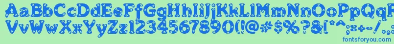 Merkins Font – Blue Fonts on Green Background