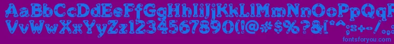 Merkins-Schriftart – Blaue Schriften auf violettem Hintergrund
