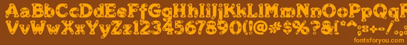 Merkins Font – Orange Fonts on Brown Background