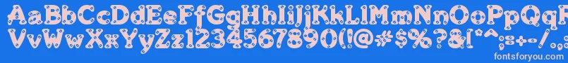 Merkins Font – Pink Fonts on Blue Background