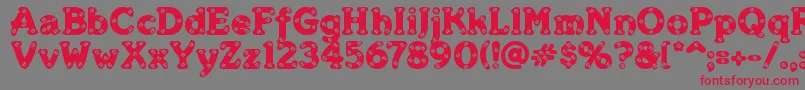 Merkins-Schriftart – Rote Schriften auf grauem Hintergrund