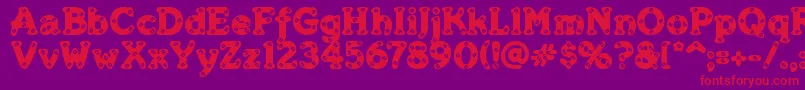 Merkins-Schriftart – Rote Schriften auf violettem Hintergrund