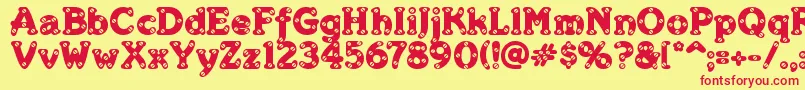 Merkins Font – Red Fonts on Yellow Background