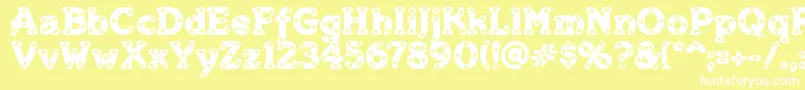 Merkins Font – White Fonts on Yellow Background