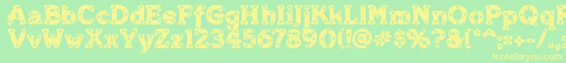 Merkins Font – Yellow Fonts on Green Background