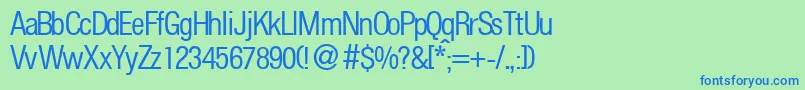 Шрифт FoldersmalldbNormal – синие шрифты на зелёном фоне