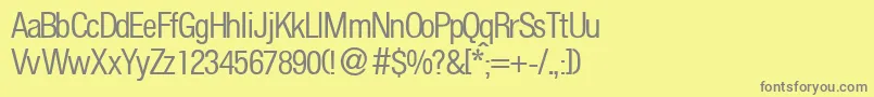 FoldersmalldbNormal-fontti – harmaat kirjasimet keltaisella taustalla