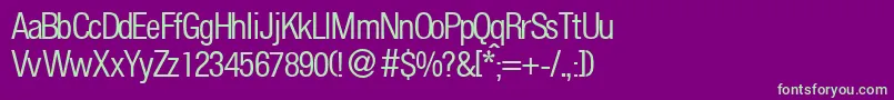 フォントFoldersmalldbNormal – 紫の背景に緑のフォント