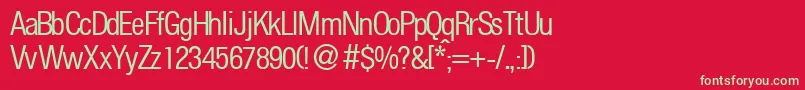 フォントFoldersmalldbNormal – 赤い背景に緑の文字