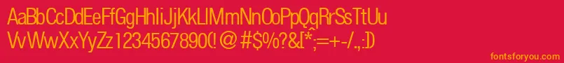 FoldersmalldbNormal-Schriftart – Orangefarbene Schriften auf rotem Hintergrund