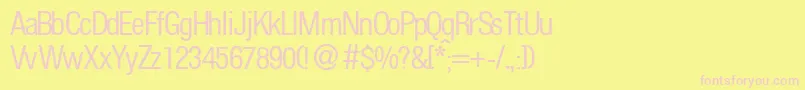 FoldersmalldbNormal-fontti – vaaleanpunaiset fontit keltaisella taustalla