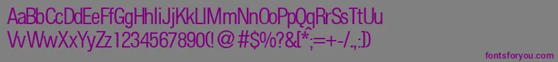 Czcionka FoldersmalldbNormal – fioletowe czcionki na szarym tle