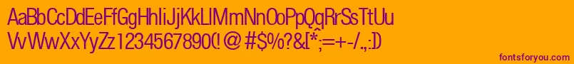 FoldersmalldbNormal Font – Purple Fonts on Orange Background