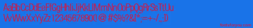 FoldersmalldbNormal-fontti – punaiset fontit sinisellä taustalla