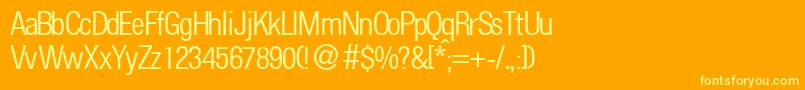 FoldersmalldbNormal Font – Yellow Fonts on Orange Background