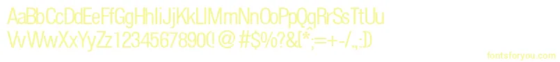 FoldersmalldbNormal-Schriftart – Gelbe Schriften auf weißem Hintergrund
