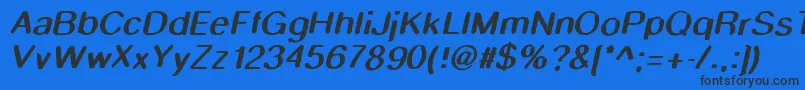 Smudgestickoblique Font – Black Fonts on Blue Background