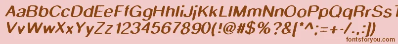 Smudgestickoblique Font – Brown Fonts on Pink Background
