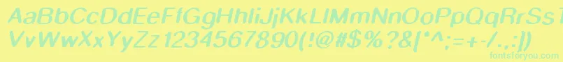 Smudgestickoblique Font – Green Fonts on Yellow Background